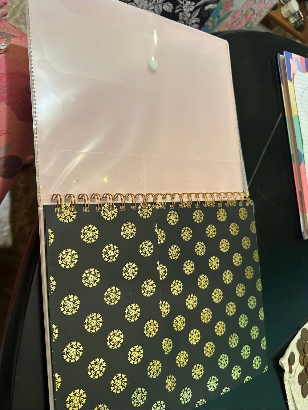 Anna Griffin Spiral Notebook - Black and Pink Decorative Cover